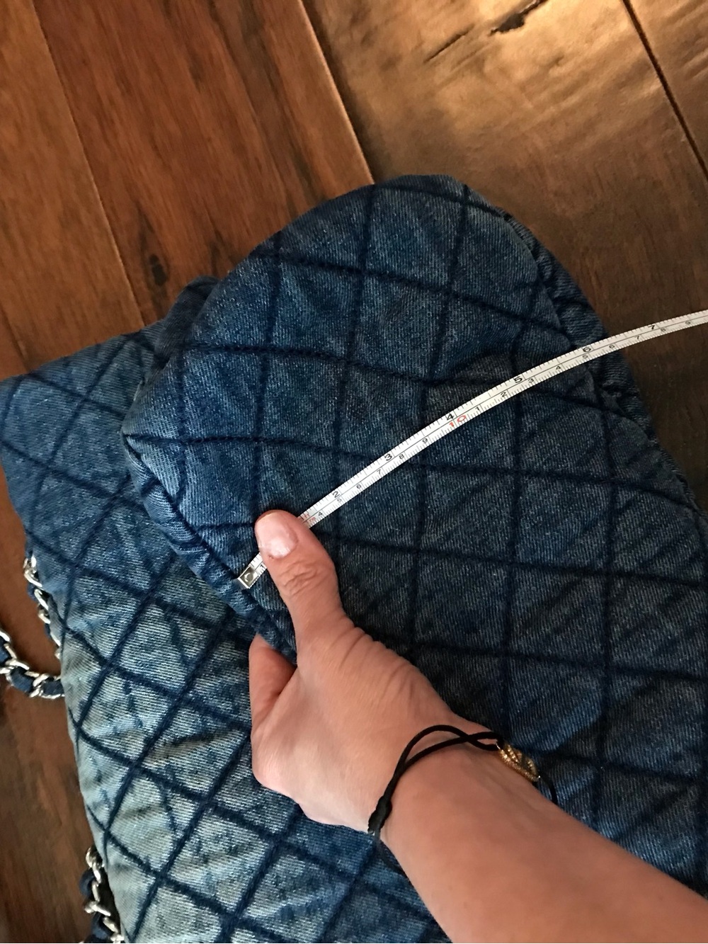 CHANEL Denim Quilted Shoulder tote crossbody Bag in Deep Blue XL - Picture 16 of 16